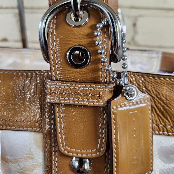 Euc Vintage Coach Signature C's Optic Y2k Pleated Satchel Handbag Purse - Picture 5 of 11